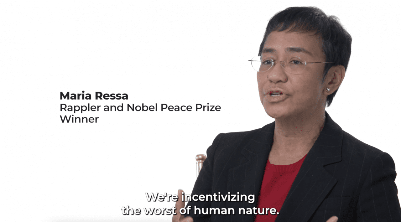 Maria Ressa, Nobel Prize Winner's headshot in a screenshot taken from CCDH's Summit video.