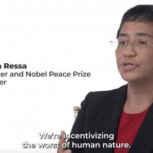 Maria Ressa, Nobel Prize Winner's headshot in a screenshot taken from CCDH's Summit video.